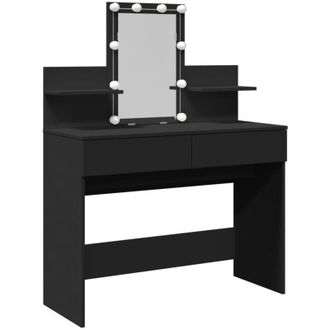 vidaXL Tocador Con Luces Led Negro 100x40x130 Cm Vidaxl