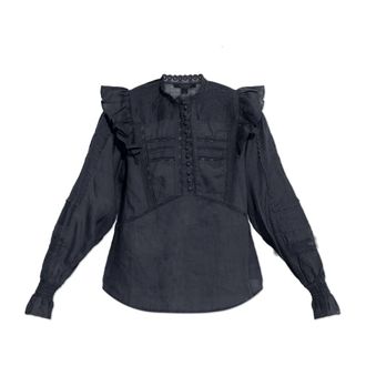 AllSaints Dames, Blouses & Shirts, Blauw, Maat: S Katoen