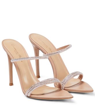 Gianvito Rossi Embellished leather mules