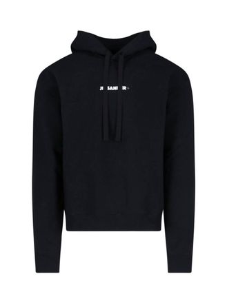 Jil Sander Logo Hoodie Sweatshirt - Black