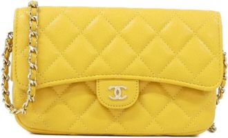 Chanel Yellow Grained Calfskin Phone Wallet (Pre-Owned)