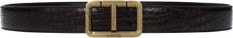 Tom Ford Herens Riem Leer Bruin/Moro Hoofd