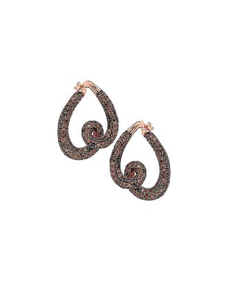 Suzy Levian Suzy Levian Plated Rose CZ Swirl Earrings