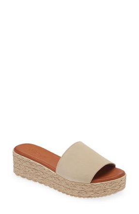 Cordani Bizzy Espadrille Platform Wedge Slide Sandal in Sand-Arena Suede at Nordstrom, Size 4.5Us
