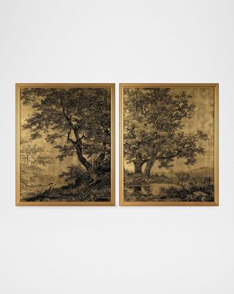 John-Richard Grand Oaks Gold Framed Wall Art, Set of 2