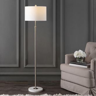 Jonathan Y Designs June 65 Adjustable Metal/Marble LED Floor Lamp