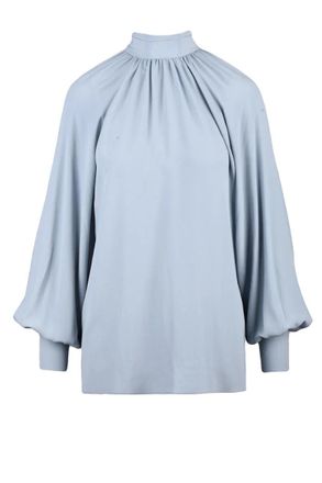 Eleventy Acetate and Silk Blouse - Light Blue