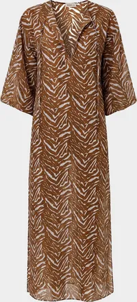 n/nicholas Jovana Cotton Silk Caftan Maxi Dress