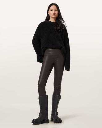AllSaints Cora High-Rise Leather Leggings