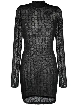 Philipp Plein Abito corto con stampa - Nero
