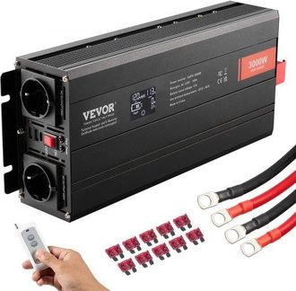 OEM Wechselrichter Mit Reiner Sinuswelle 3000w Dc12v Ac 230 V Spannungswandler 2 Ac-steckdosen 2 Usb-anschl&uuml;ssen 1 Typ-c-anschluss Lcd-display Und Fernbed