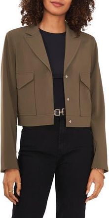 Vince Camuto Notched Lapel Crop Blazer in Light Olive at Nordstrom Rack, Size 0