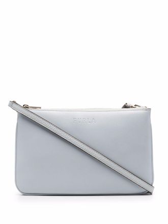 Furla embossed logo crossbody bag - women - Leather - OS - Blue