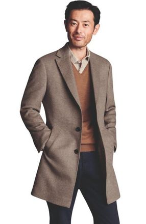 CHARLES TYRWHITT Pure Wool Overcoat in Oatmeal at Nordstrom, Size 38