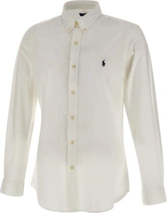 Polo Ralph Lauren Casual Shirts, male, White, Size: 2XL Mens Stretch Cotton Shirt, White