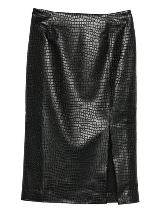 Manuel Ritz crocodile-effect faux-leather skirt - Black