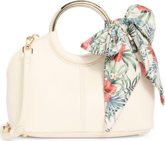 Steve Madden Gwenie Faux Leather Handbag With Scarf in Vanilla at Nordstrom Rack