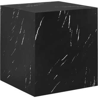 TecTake Mesa de centro, MDF aspecto marmol, carga 45 kg, 45x45x50 cm, negro