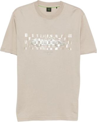 HUGO BOSS T-shirt met ronde hals - Heren - T-shirts - Beige - 2XL - Katoen - Tops