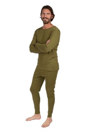 Leveret Mens Cotton Solid Matching Family Pajamas in Olive at Nordstrom, Size Xx-Large