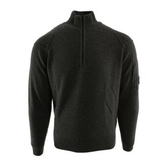 C.P. Company Turtlenecks, male, Gray, Size: S Lambswool GRS Half Zip Sweater