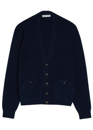 Blaz&eacute; Milano Highland Wool and Cashmere-blend Cardigan - Navy - 00 (UK4 / Xxs)