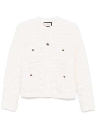 Bruno Manetti waffle-knit jacket - White