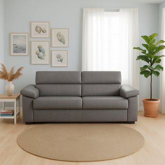 Dmora Sof&aacute; Cama 2 Plazas Salorno, Desenfundable, Con Almacenaje, Hecho En Italia, Apertura Abatible, 185x95 Cm Gris