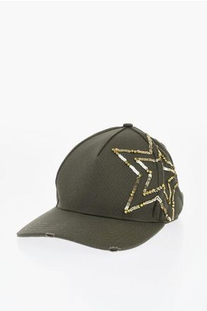 Dsquared2 Cotton Gabardine cap with Sequin size Unica
