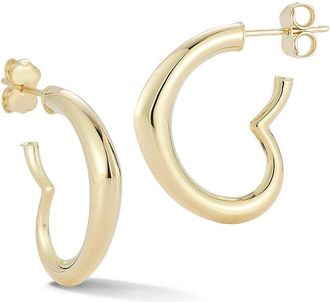 Ember Fine Jewelry 14K Heart Hoop Earrings