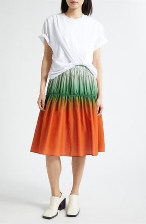 3.1 Phillip Lim Mixed Media Ombr&eacute; Midi Dress in White-Flame Multi at Nordstrom, Size X-Small