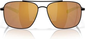Costa Canaveral 59mm Sunglasses in Satin Black/gold Mirror 580G at Nordstrom