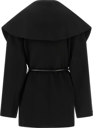 Sportmax Womens Black Wool Coat Clothing