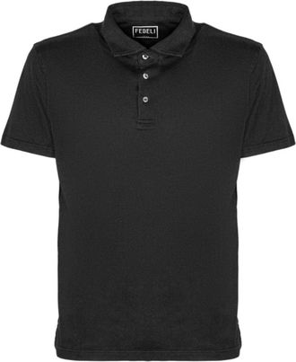 Fedeli Cotton Polo Shirt - Heren - Polos - Zwart - S - Katoen - Tops
