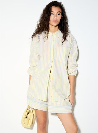 Icone Womens Striped oversized poplin shirt
