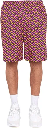 Versace Shorts With La Greca Print