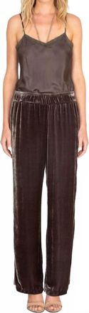 Johnny Was Ravi Wide Leg Velvet Pant In Graphite