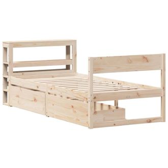 Berkfield Home Full Bed Frame without Mattress 90x190 cm Single Solid Wood Pine in Light Brown