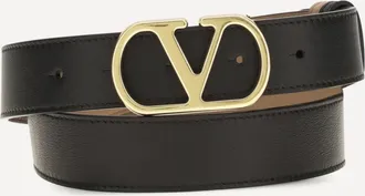 Valentino Garavani VLogo Signature reversible polished calf leather Belt Female 100