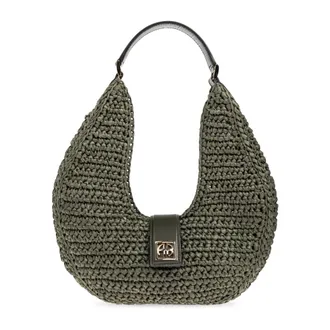 Anine Bing Shoulder Bags, female, Green, Size: ONE SIZE Lou Shoulder Bag