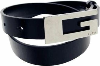 Gucci Pre-owned Belts, female, Black, Size: ONE SIZE Pre-owned Vintage Leather Belt