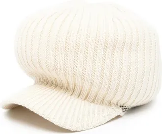 Yohji Yamamoto Beige Knitted Winter Cap