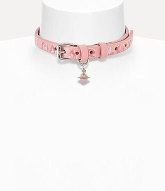 Vivienne Westwood Bristol Choker Platinum-pink-leather-pink-enamel Platinum-pink-leather-pink-enamel Unisex