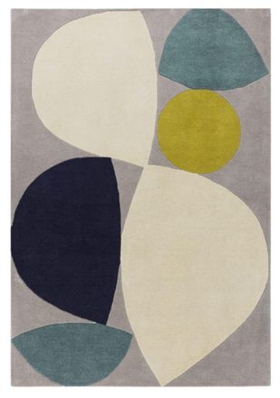 Novatrend Alfombra tufted a mano en lana azul 120x170 cm