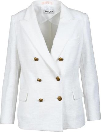 Saulina Milano Katoenen Jas - Dames - Blazers - Wit - M - Katoen - Jassen