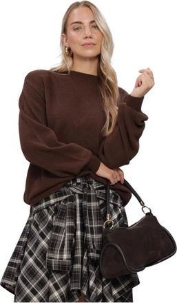 ALIX The Label Alix The Label, Truien & Vesten, Dames, Bruin, S, Pullover met schoudervullingen