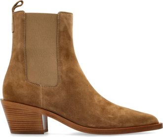 Gianvito Rossi Wylie Enkellaarsjes met Hak - Dames - Cowboylaarzen - Bruin - 37 1/2 EU - Leer - Schoenen