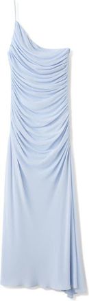 Mango Asymmetric Ruched Dress in Sky Blue at Nordstrom, Size 10