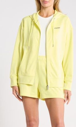 DKNY Bubble Logo Zip Hoodie in Lemon Light at Nordstrom Rack, Size X-Small