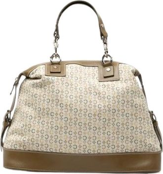 Celine Pre-owned Handbags, female, Beige, Size: ONE SIZE Pre-owned Printed Canvas Handbag